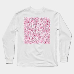 Abstract Fan Hot Pink Long Sleeve T-Shirt